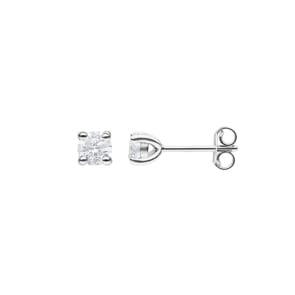 0.60 carats diamants clous d'oreilles solitaire or gris 750/18 ct, 4 griffes