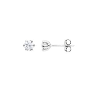 0.60 carats diamants clous d'oreilles solitaire or gris 750/18 ct, 6 griffes