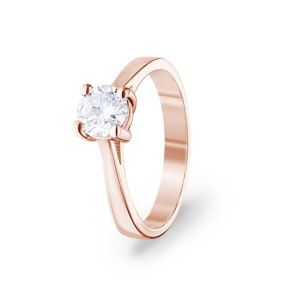 0.70 Karat GIA-Diamant Verlobungsring 750/18 K Roségold, 4-Griff