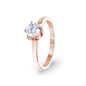 0.70 Karat GIA-Diamant Verlobungsring 750/18 K Roségold, 6-Griff