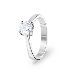 0.70 Karat GIA-Diamant Verlobungsring 750/18 K Weissgold, 4-Griff