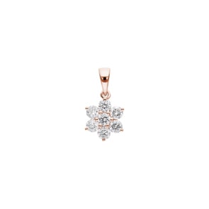 0.70 carats diamants pendetif or rosé 750/18 ct