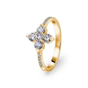 0.70 Karat Diamantring 750/18 K Gelbgold