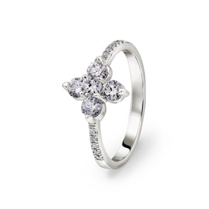 0.70 Karat Diamantring 750/18 K Weissgold