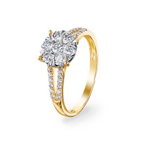 0.74 Karat Diamanten Verlobungsring 750/18 K Gelbgold