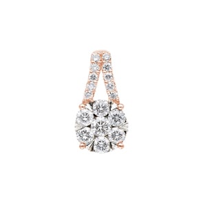0.75 carats diamants pendetif or rosé 750/18 ct