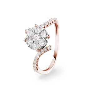 0.75 Karat Diamanten Verlobungsring 750/18 K Roségold