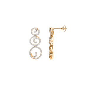 0.75 Karat Diamantohrhänger 750/18 K Gelbgold