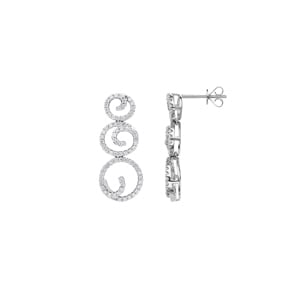 0.75 Karat Diamantohrhänger 750/18 K Weissgold
