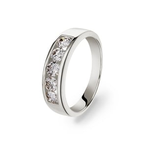 0.75 Karat Five Stone Diamantring 750/18 K Weissgold