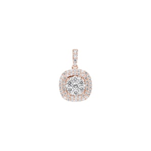 0.75 Karat Halo Diamantanhänger 750/18 K Roségold