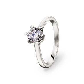 0.75ct diamant bague solitaire or gris 750/18 ct