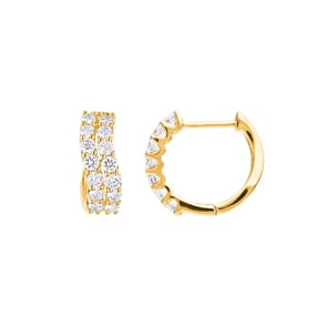 0.76 carats diamants créoles or jaune 750/18 ct