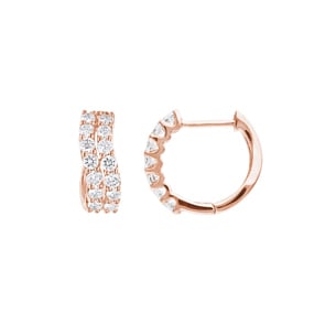0.76 Karat Diamant-Kreolen 750/18 K Roségold