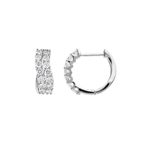 0.76 Karat Diamant-Kreolen 750/18 K Weissgold