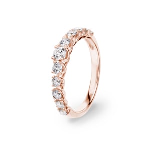 0.76 Karat Diamanten Mémoire Ring 750/18 K Roségold