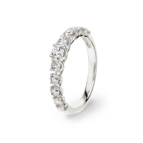 0.76 Karat Diamanten Mémoire Ring 750/18 K Weissgold