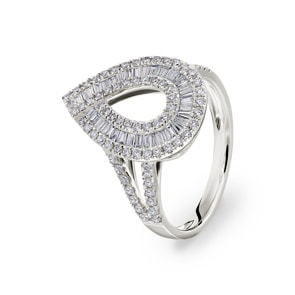 0.76 Karat Diamantring 750/18 K Weissgold