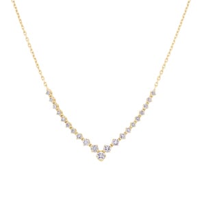 0.78 carats diamants collier or jaune 750/18 ct