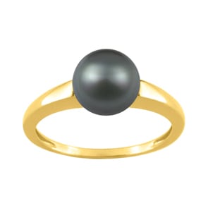Damenring 750/18 K Gelbgold mit Tahiti-Kulturperle 8mm