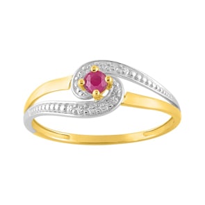 Damenring 750/18 K Gelbgold mit Rubin