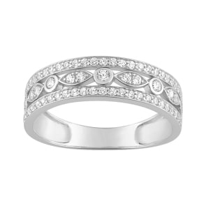 Damenring 750/18 K Weissgold mit Zirkonia, Fantasie