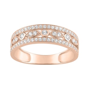 Damenring 750/18 K Roségold mit Zirkonia, Fantasie