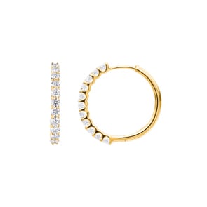 1.0 carats diamants créoles or jaune 750/18 ct Ø 20mm