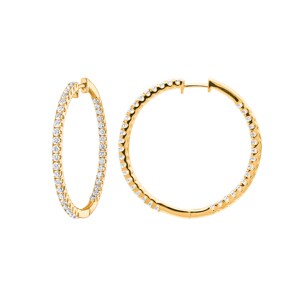 1.00 Karat Diamant-Kreolen 750/18 K Gelbgold Ø 29mm