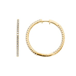 1.00 Karat Diamant-Kreolen 750/18 K Gelbgold Ø 29mm
