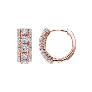 1.00 Karat Diamant-Kreolen 750/18 K Roségold Ø 13mm
