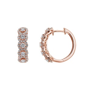 1.00 carats diamants créoles or rosé 750/18 ct Ø 18mm