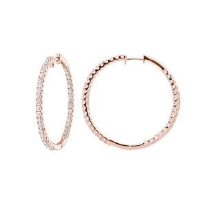 1.00 carats diamants créoles or rosé 750/18 ct Ø 29mm