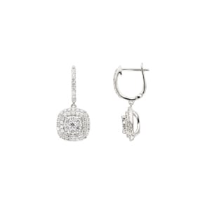 1.00 Karat Diamant-Kreolen 750/18 K Weissgold