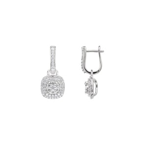 1.00 carats diamants créoles or gris 750/18 ct