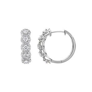 1.00 Karat Diamant-Kreolen 750/18 K Weissgold Ø 18mm