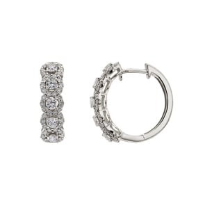 1.00 Karat Diamant-Kreolen 750/18 K Weissgold Ø 18mm
