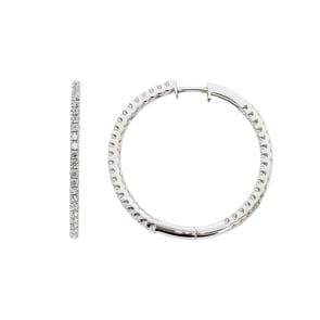 1.00 Karat Diamant-Kreolen 750/18 K Weissgold Ø 29mm