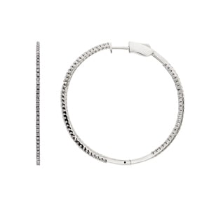 1.00 Karat Diamant-Kreolen 750/18 K Weissgold Ø 42mm