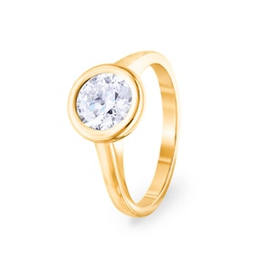 1.00 Karat GIA-Diamant Verlobungsring 750/18 K Gelbgold, Zargenfassung
