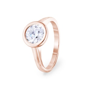 1.00 Karat GIA-Diamant Verlobungsring 750/18 K Roségold, Zargenfassung