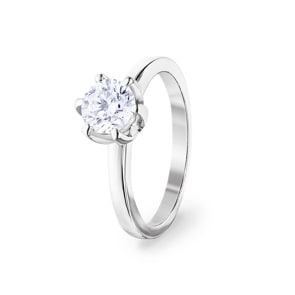 1.00 Karat GIA-Diamant Verlobungsring 750/18 K Weissgold, 6-Griff