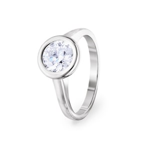 1.00 Karat GIA-Diamant Verlobungsring 750/18 K Weissgold, Zargenfassung
