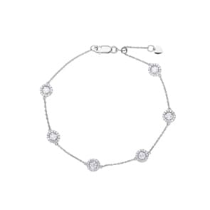 1.00 carats diamants bracelet or gris 750/18 ct