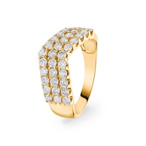 1.00 carats diamants bague or jaune 750/18 ct
