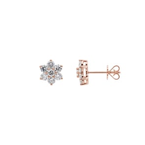 1.00 Karat Diamantohrstecker 750/18 K Roségold
