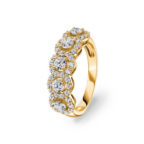 1.00 carats diamants bague or jaune 750/18 ct