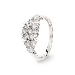 1.00 Karat Diamantring 750/18 K Weissgold