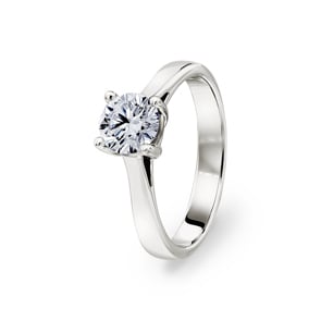 1.00 Karat GIA-Diamant Verlobungsring 750/18 K Weissgold, 4-Griff
