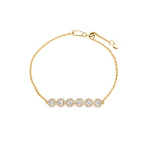 1.00ct Diamond Halo Bracelet 750/18 K Yellow Gold